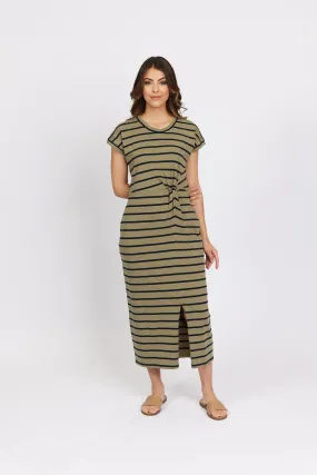 Knewe - Parker Dress-Khaki Stripe