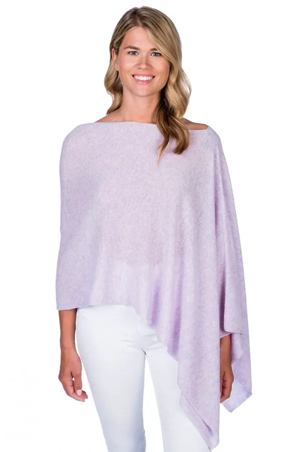 100% Cashmere Draped Dress Topper - Lavender