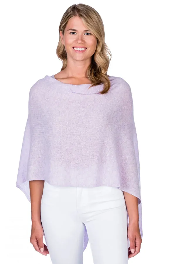 100% Cashmere Draped Dress Topper - Lavender