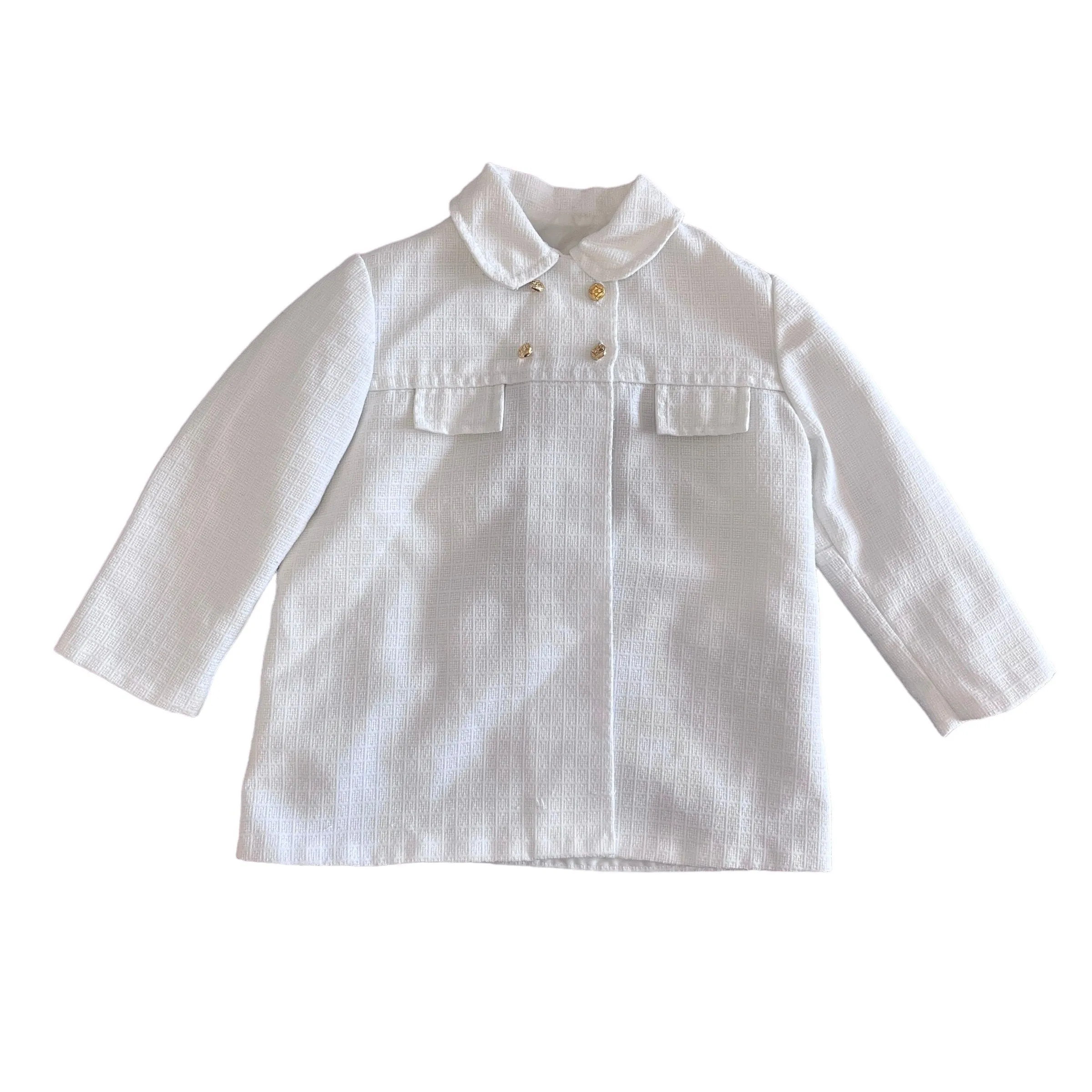 1960's Textured White Coat / Jacket  9-12 M