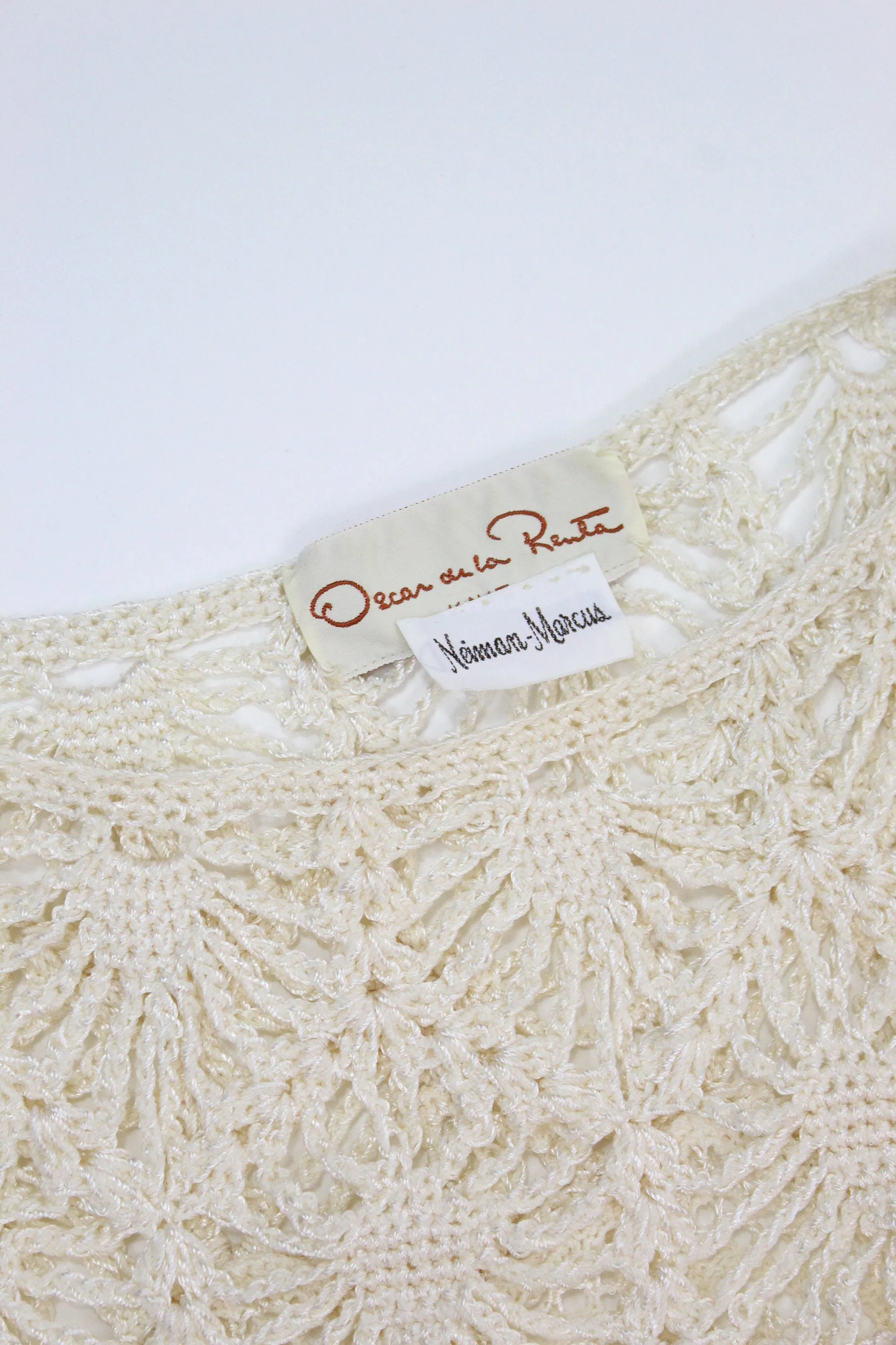 1970s OSCAR de la RENTA knit crochet dress small medium | new spring summer