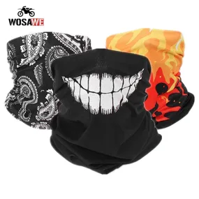 3D Motorcycle Face Mask Cover Shield Seamless Neck Gaiter Outdoor Cycling Hiking Fishing Tube Bandana Balaclava Scarf Men Women