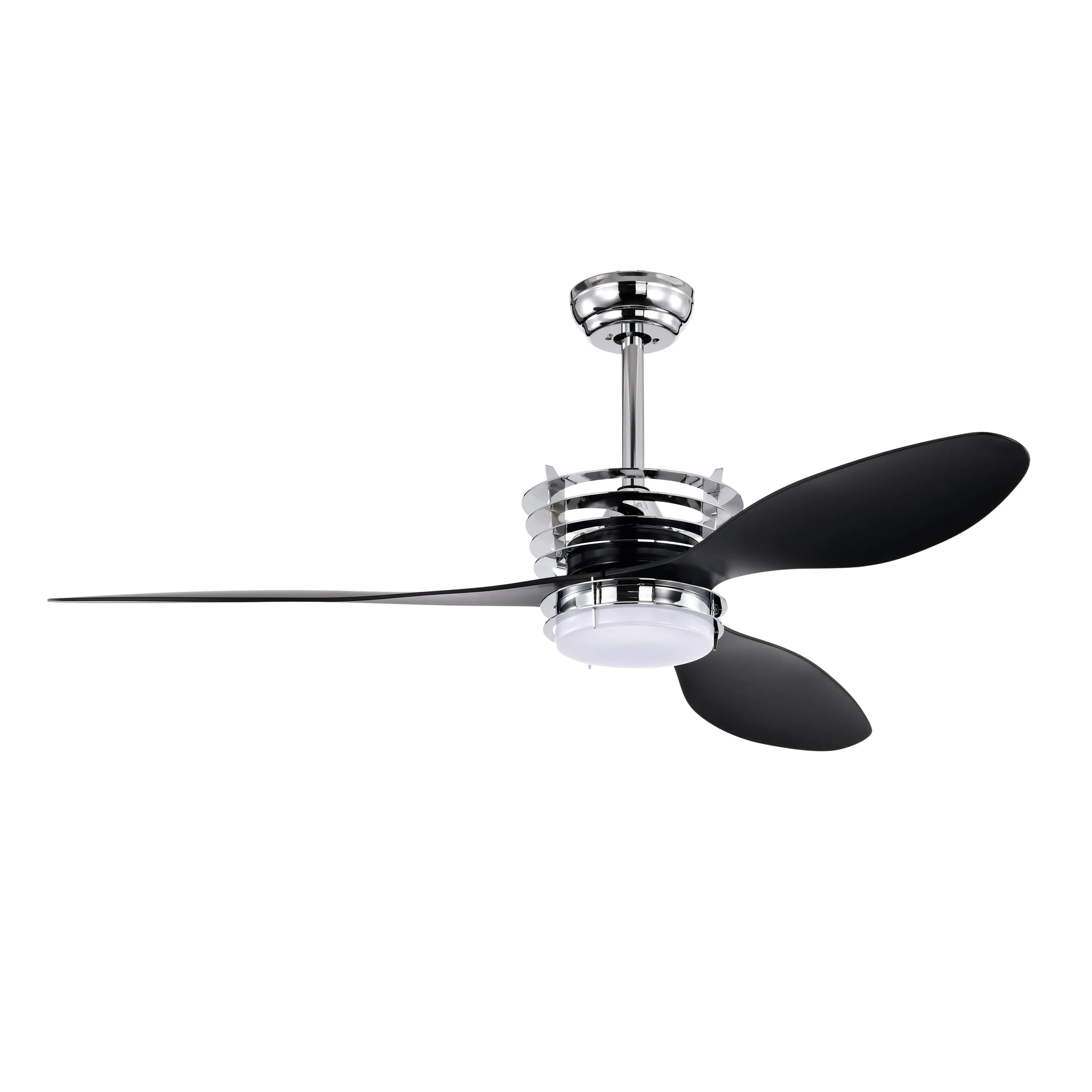 52'' ABS Blades Ceiling Fan with Lights and DC Remote, DC Motor Modern Ceiling Fan with 3 ABS Fan Blades & 2 Down Rods, Indoor Ceiling Fan with Light