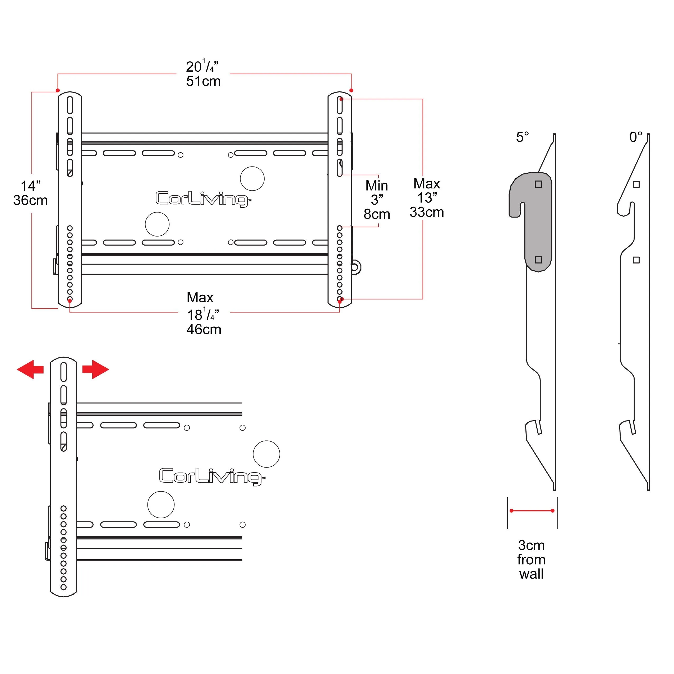 65 inch TV Wall Mount, 27" - 65" TVs