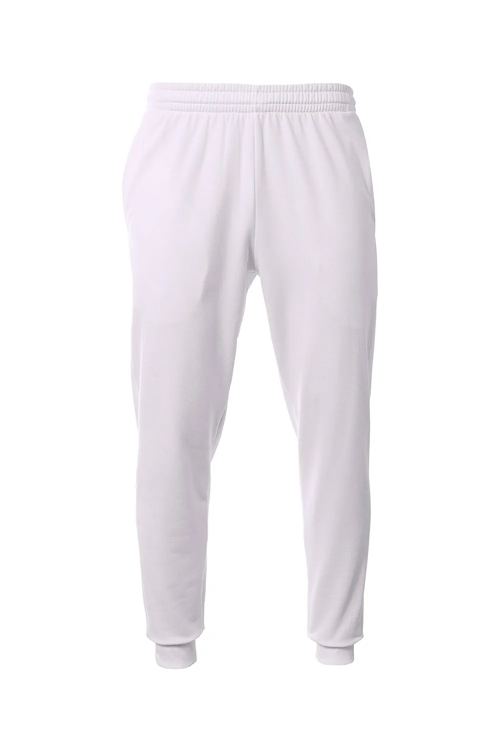 A4 Mens Sprint Tech Fleece Jogger Sweatpants w/ Pockets - White