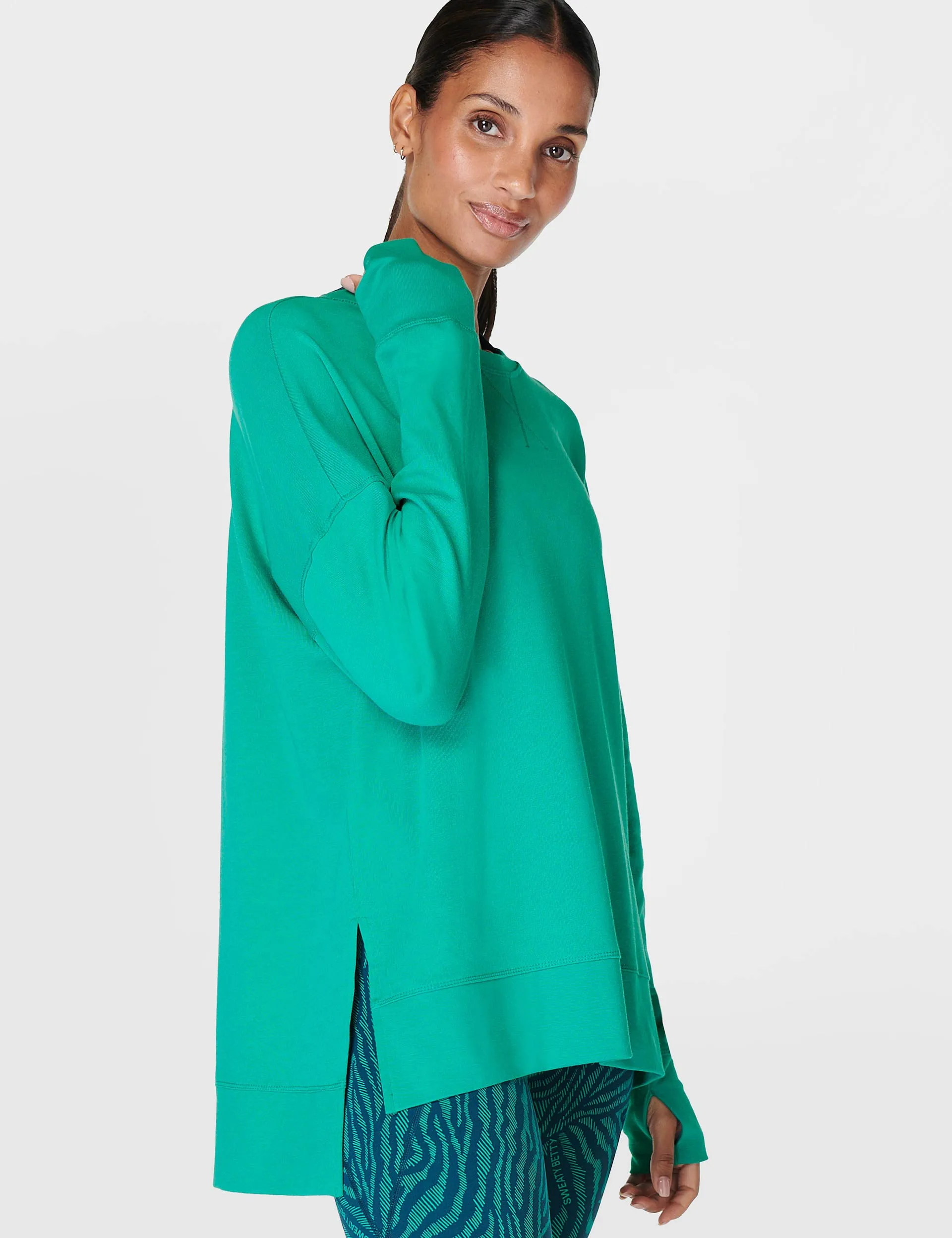 After Class Longline Sweatshirt - Gem Green