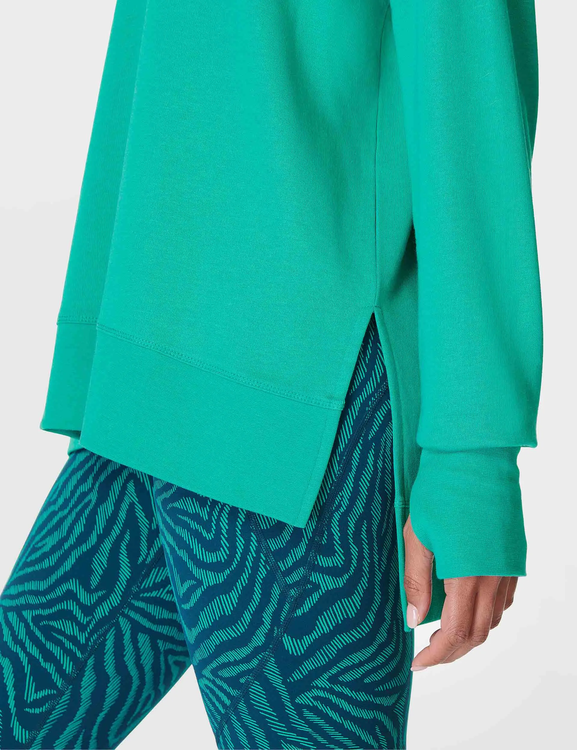 After Class Longline Sweatshirt - Gem Green