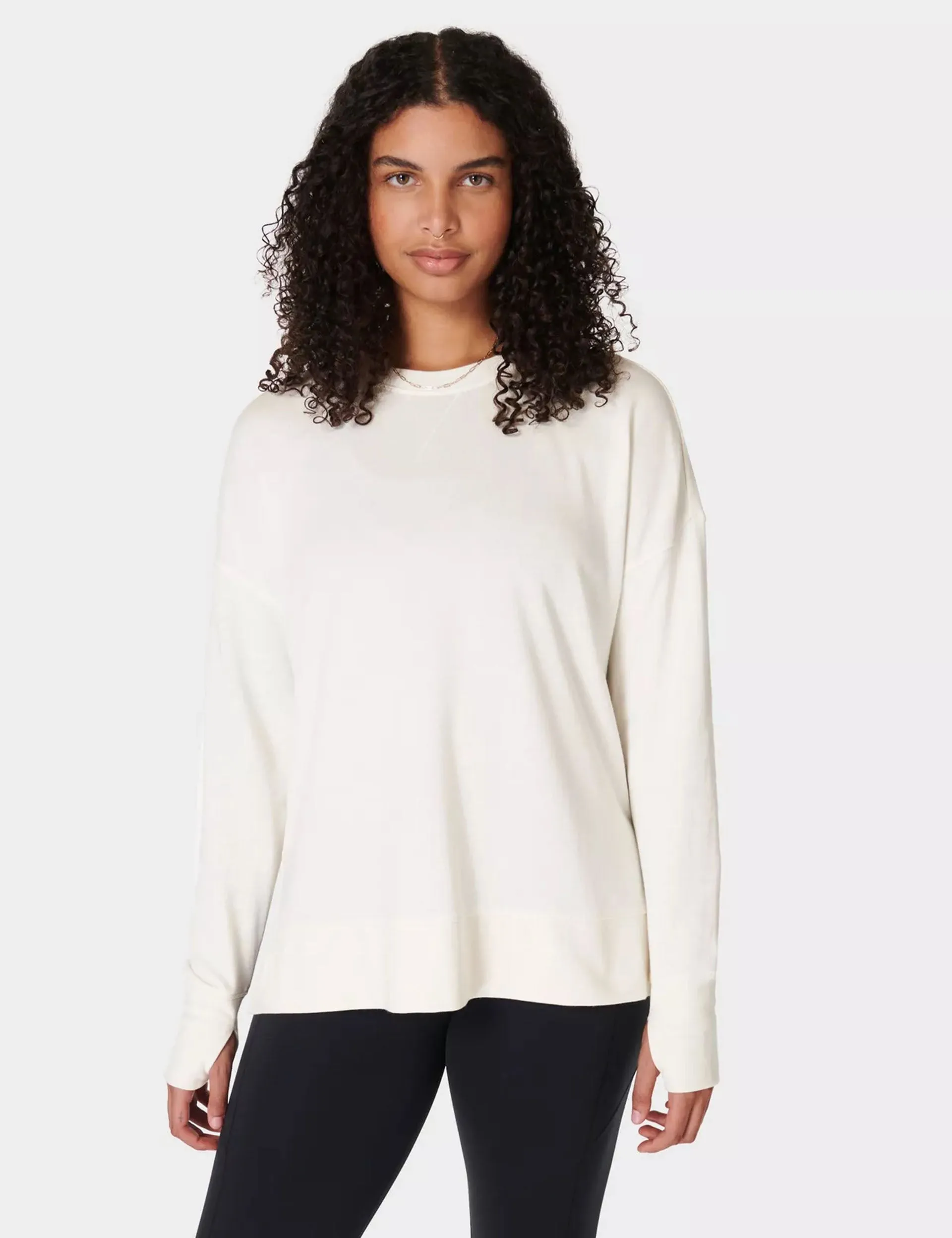 After Class Longline Sweatshirt - Lily White