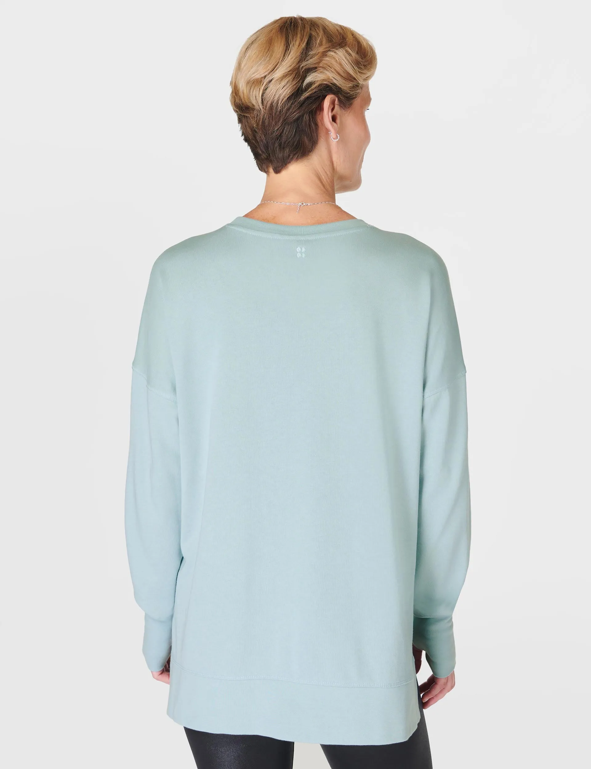 After Class Longline Sweatshirt - Muted Teal Blue