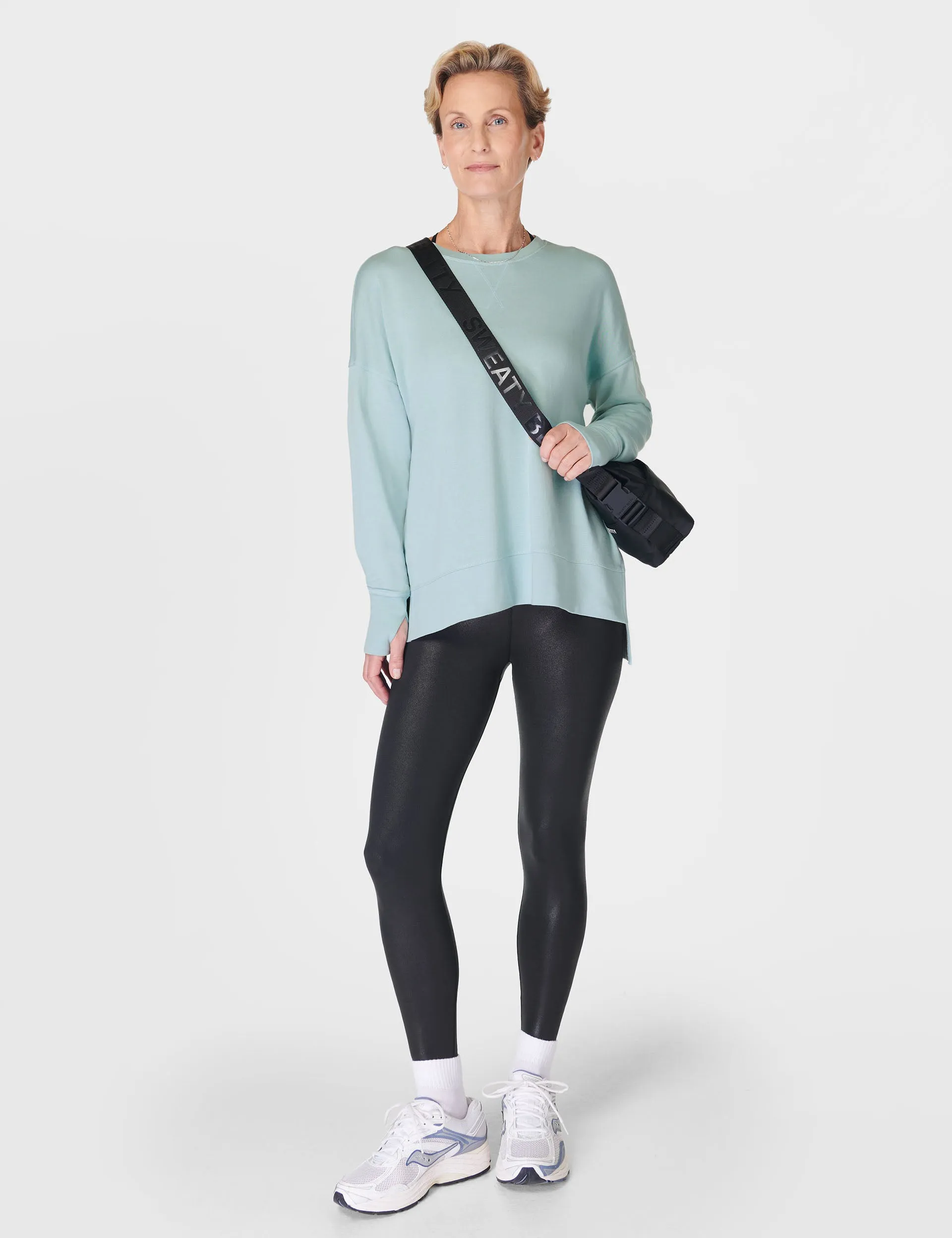 After Class Longline Sweatshirt - Muted Teal Blue