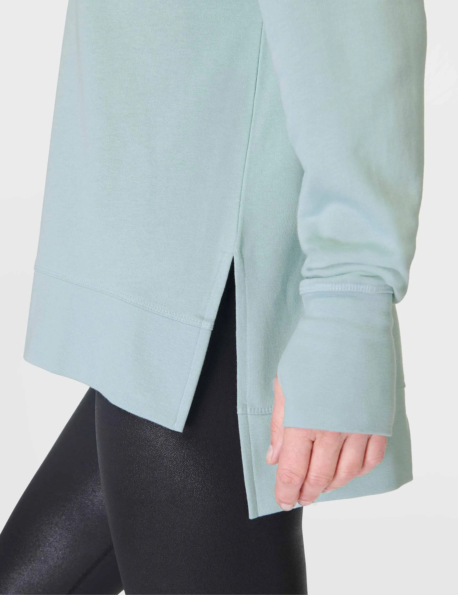 After Class Longline Sweatshirt - Muted Teal Blue