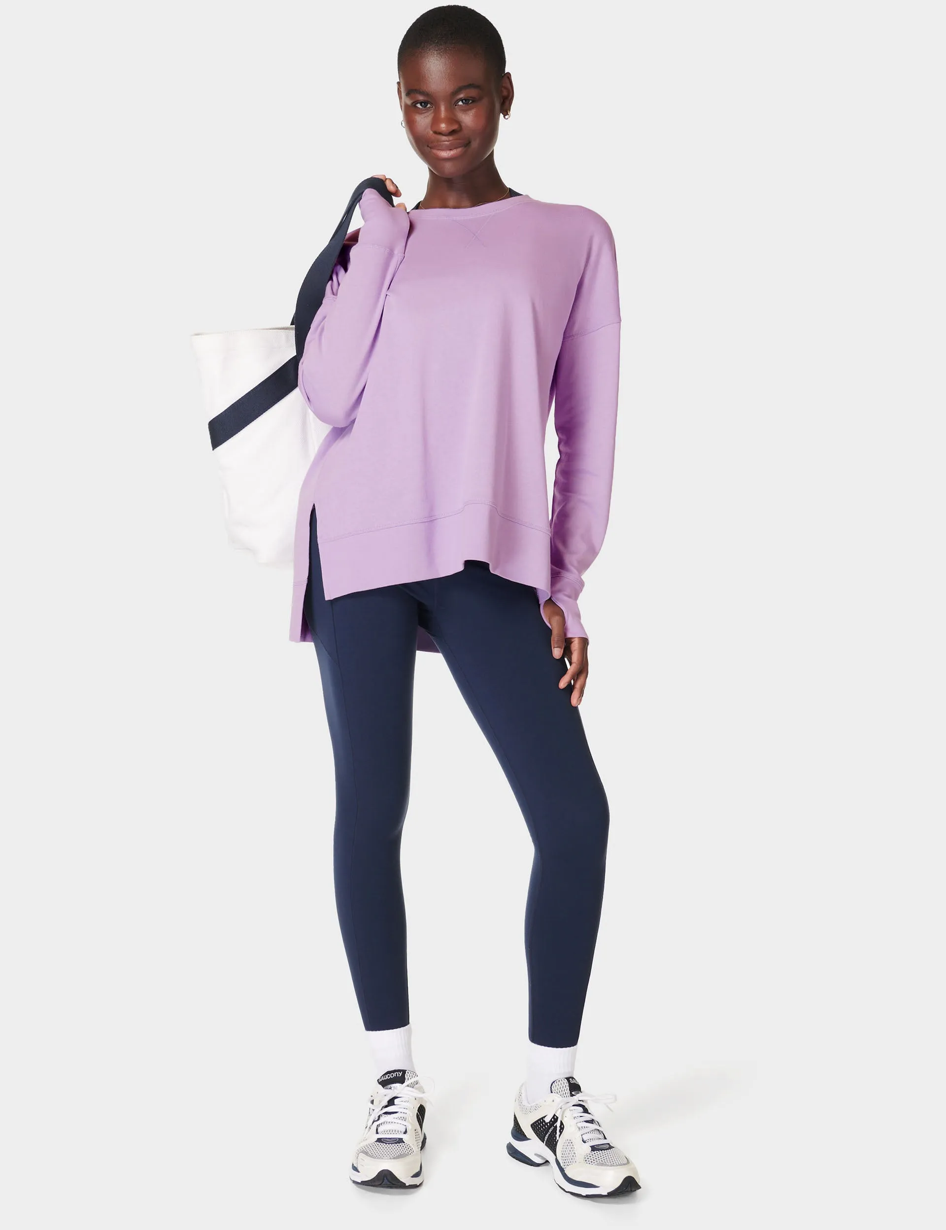 After Class Longline Sweatshirt - Prism Purple