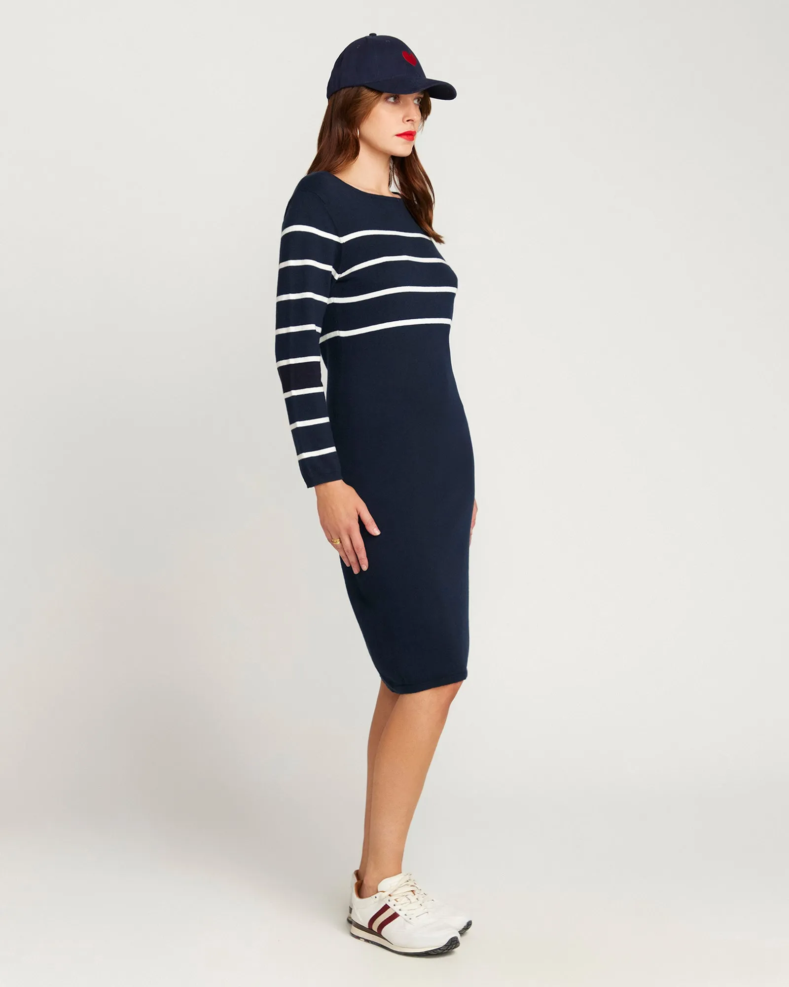 Agathe Cotton and Cashmere Knit Dress - Navy Blue