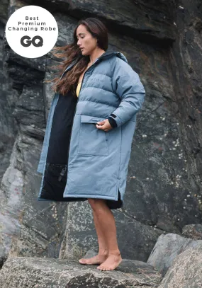 All Weather Puffer Changing Robe - Mineral Blue