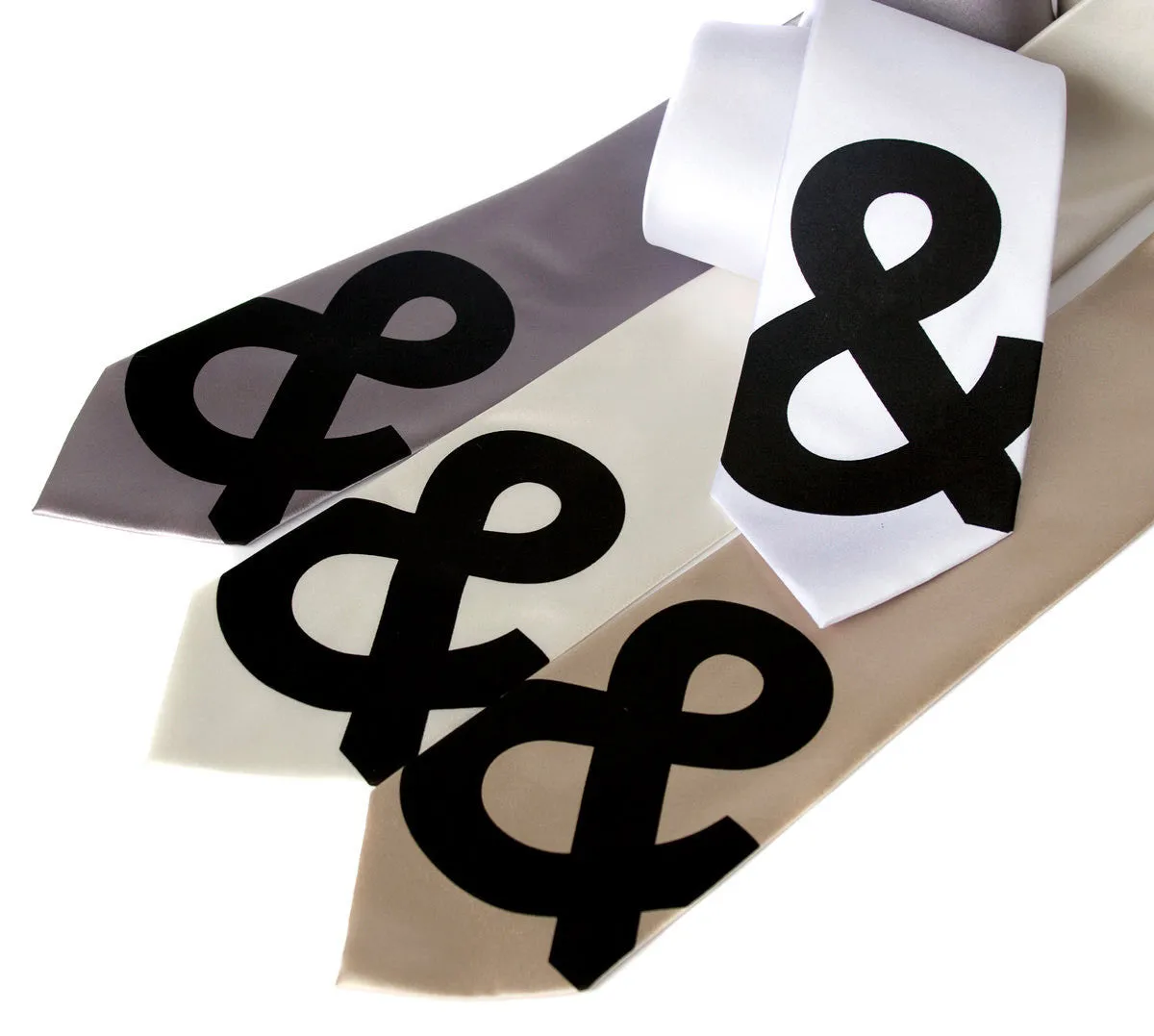 Ampersand silk necktie. Helvetica font tie.