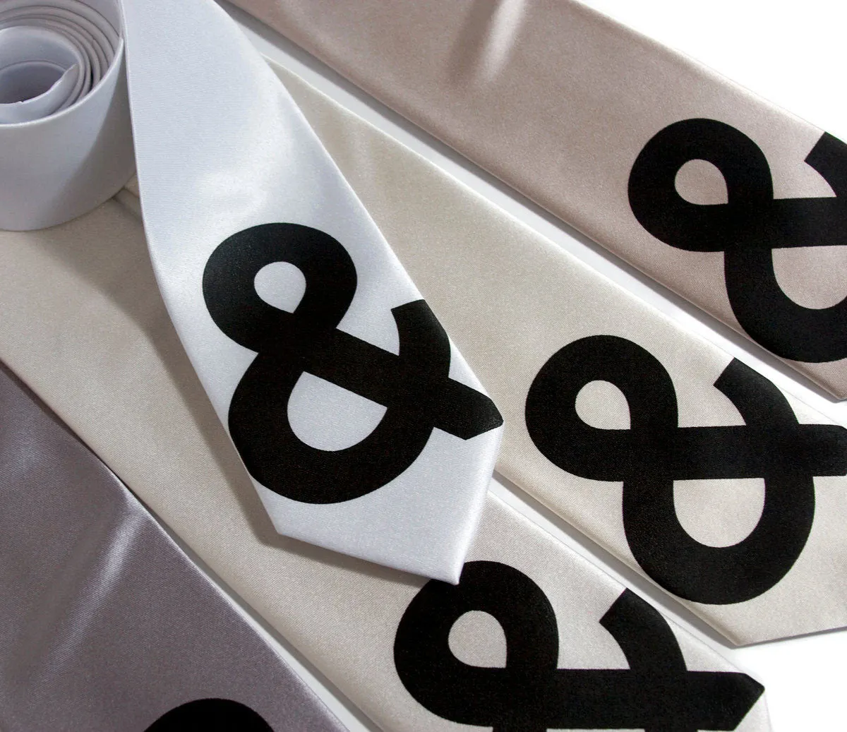 Ampersand silk necktie. Helvetica font tie.