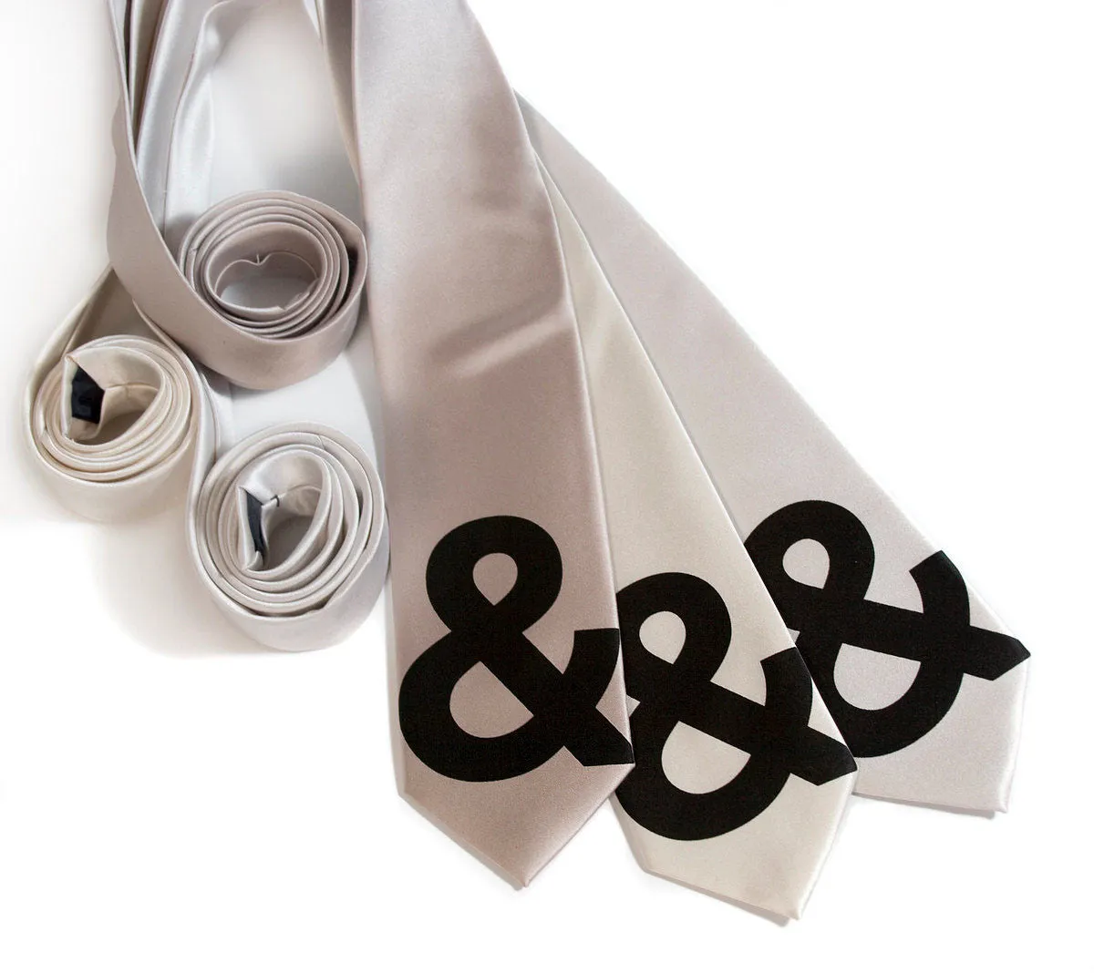 Ampersand silk necktie. Helvetica font tie.