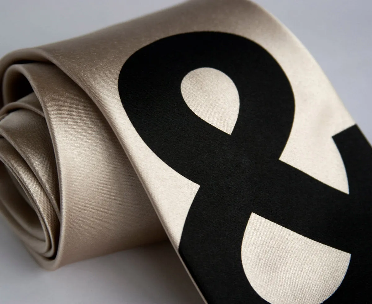 Ampersand silk necktie. Helvetica font tie.