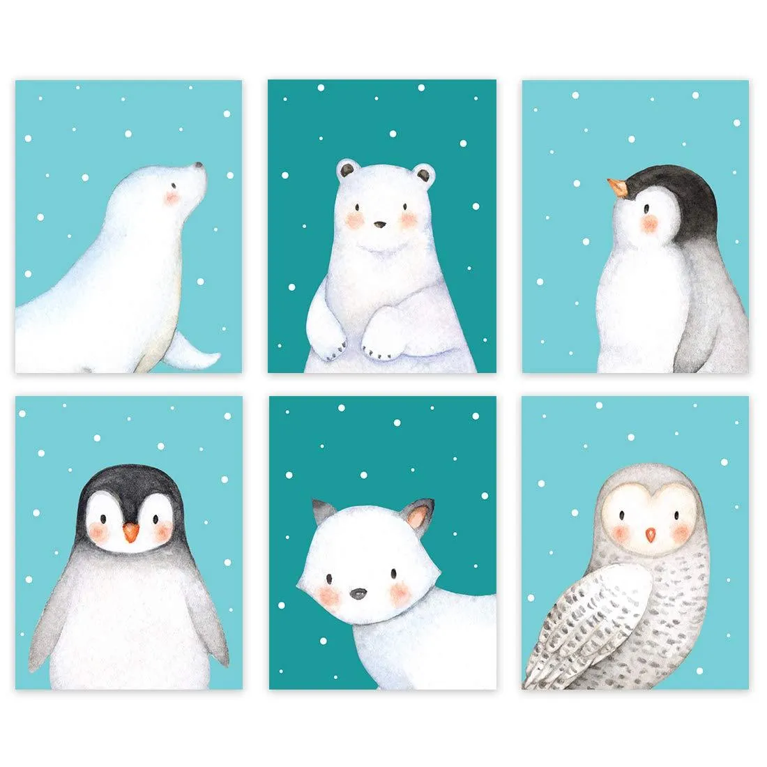 Arctic Animals Nursery Room  Hanging Wall Art