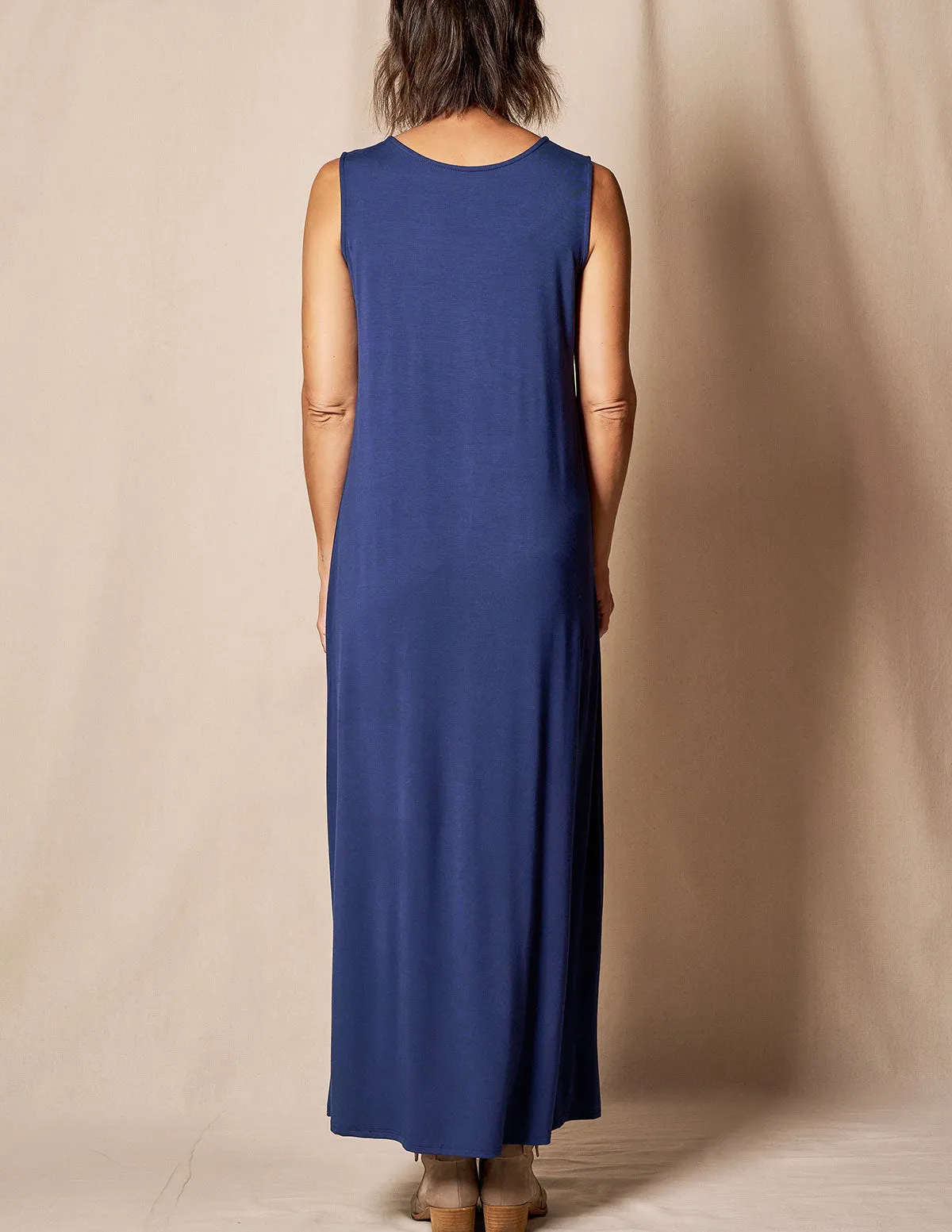 Bamboo A-Line Tank Dress - Navy