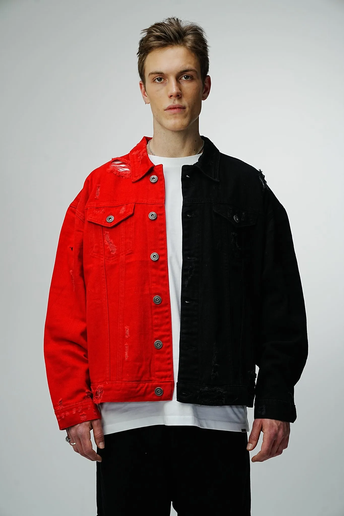 Black & Red Denim Jacket