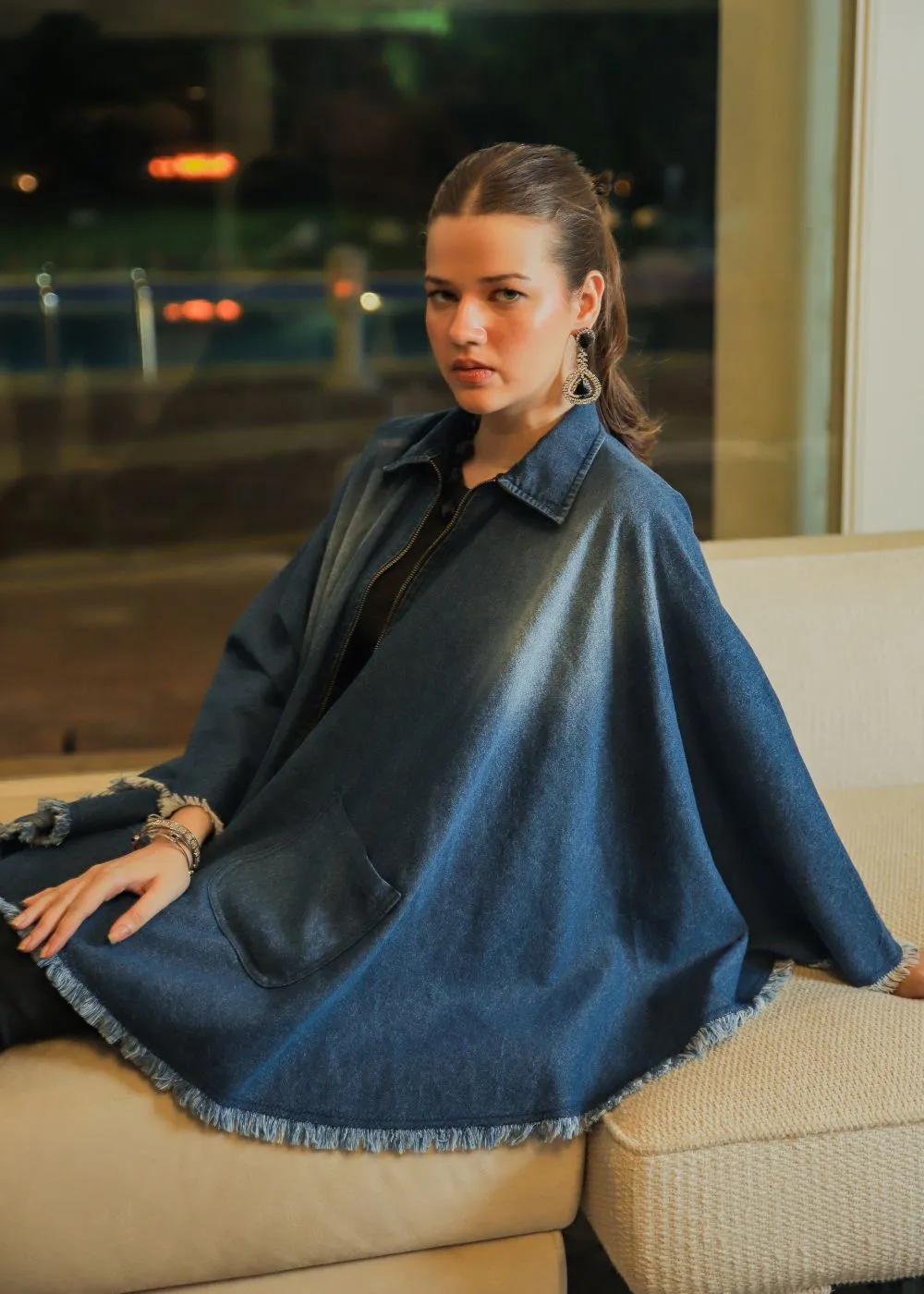 Blue Denim Poncho