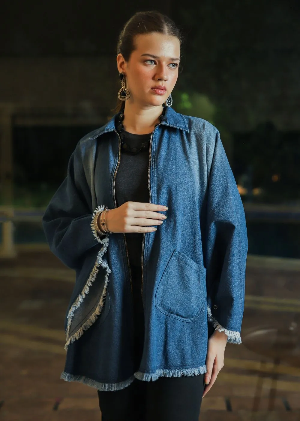 Blue Denim Poncho