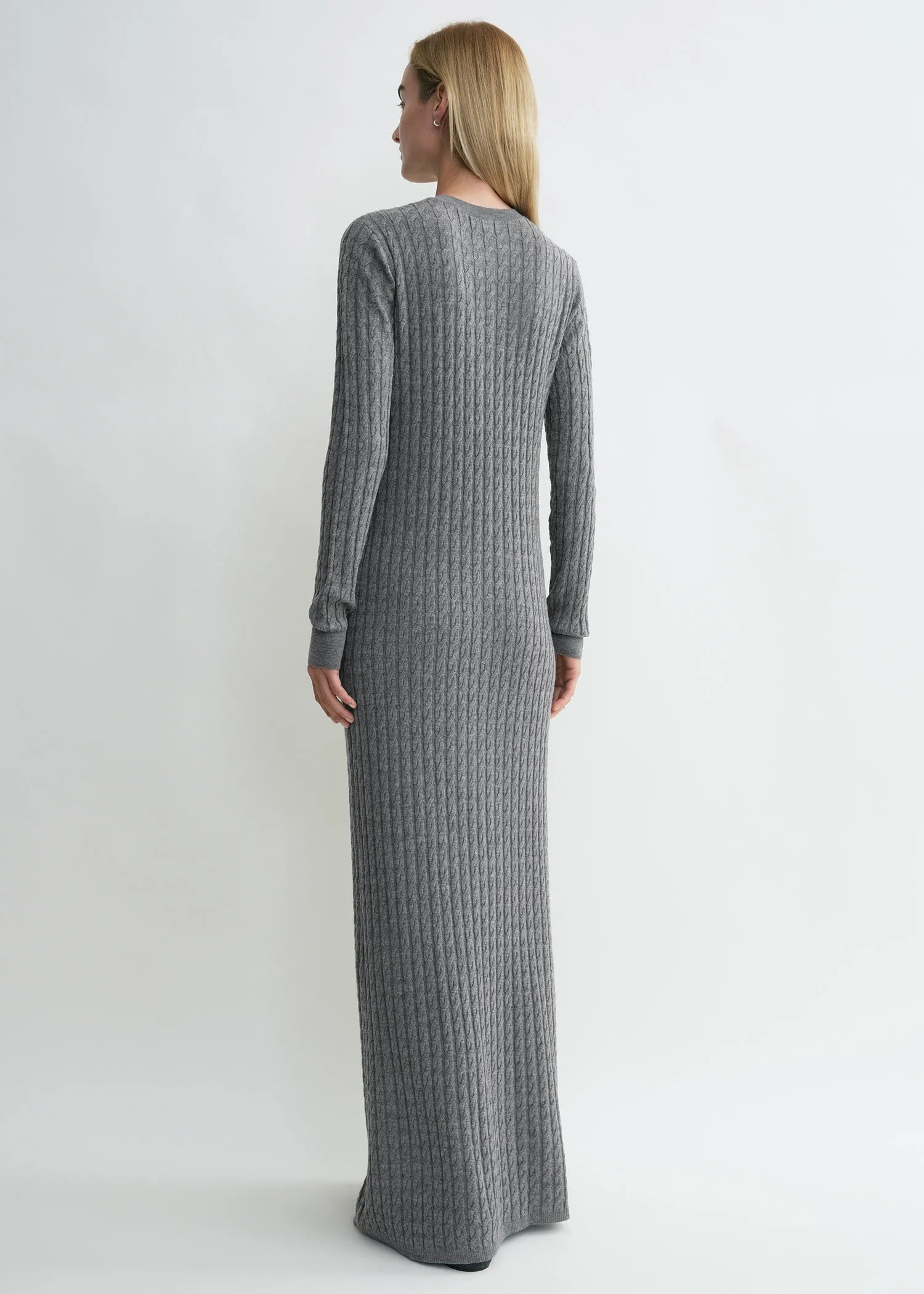 Cable knit dress grey melange