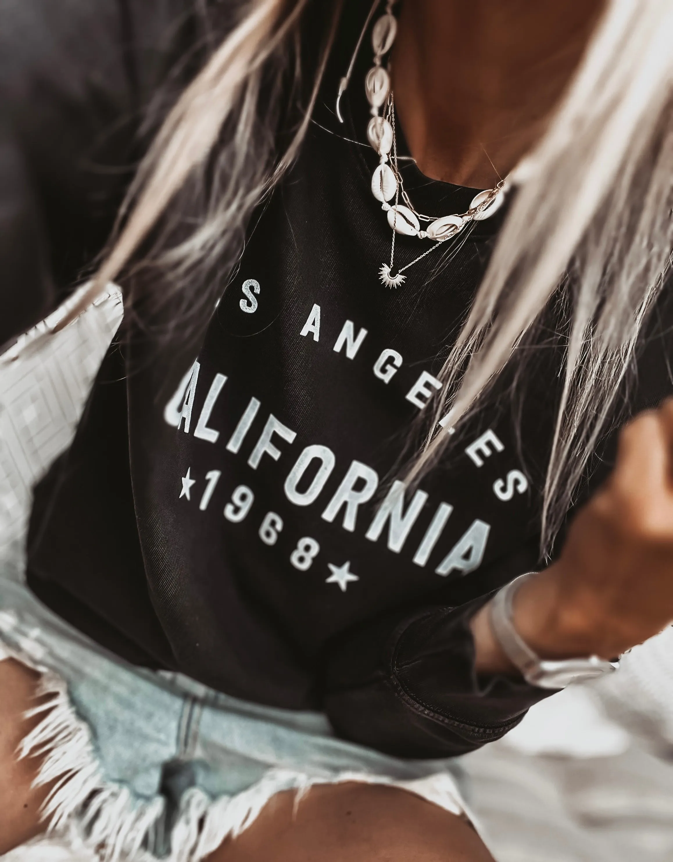 California Los Angeles Vintage BLACK/SILVER sweatshirt *NEW*