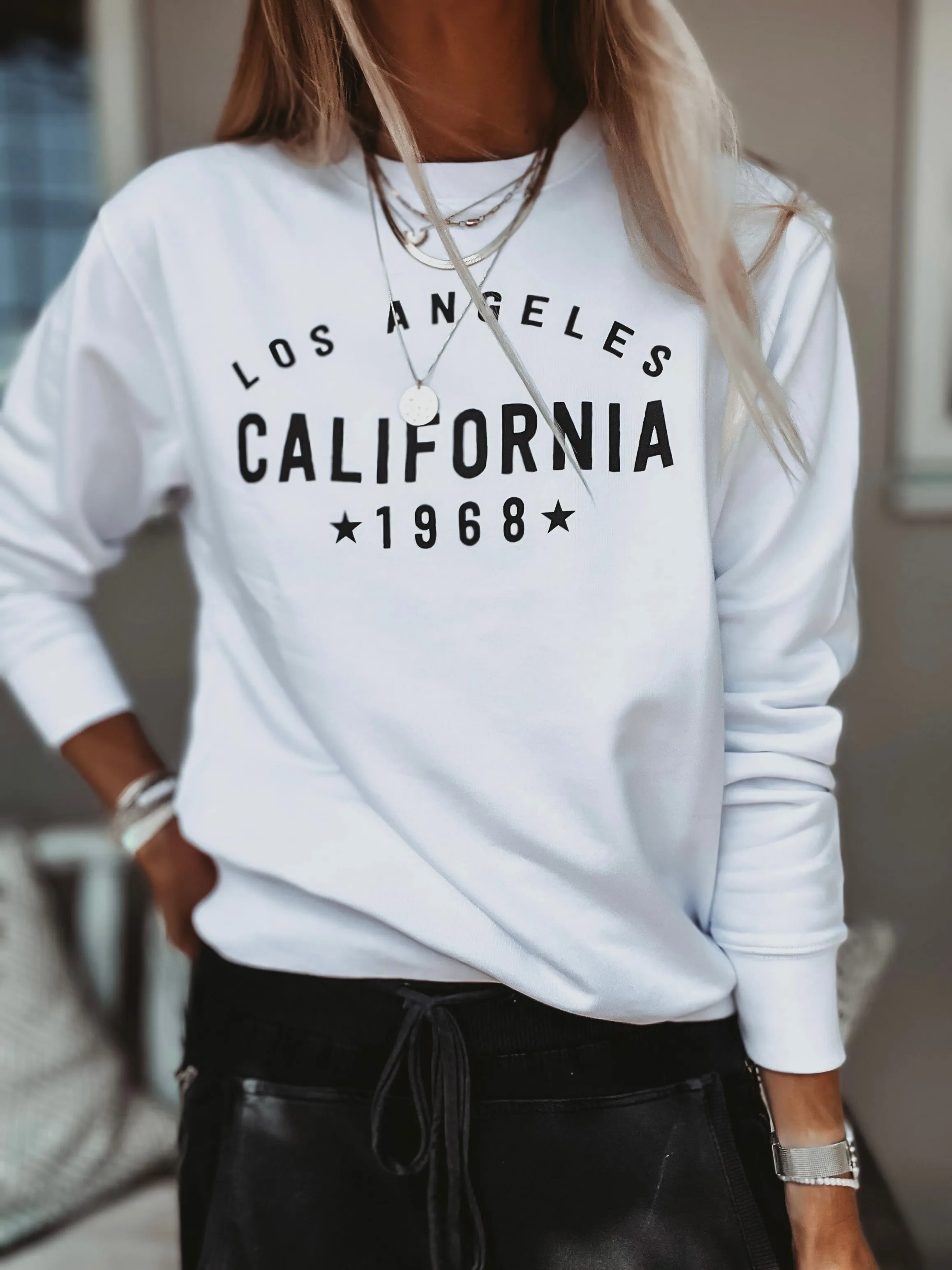 California Los Angeles WHITE/BLACK sweatshirt *NEW*