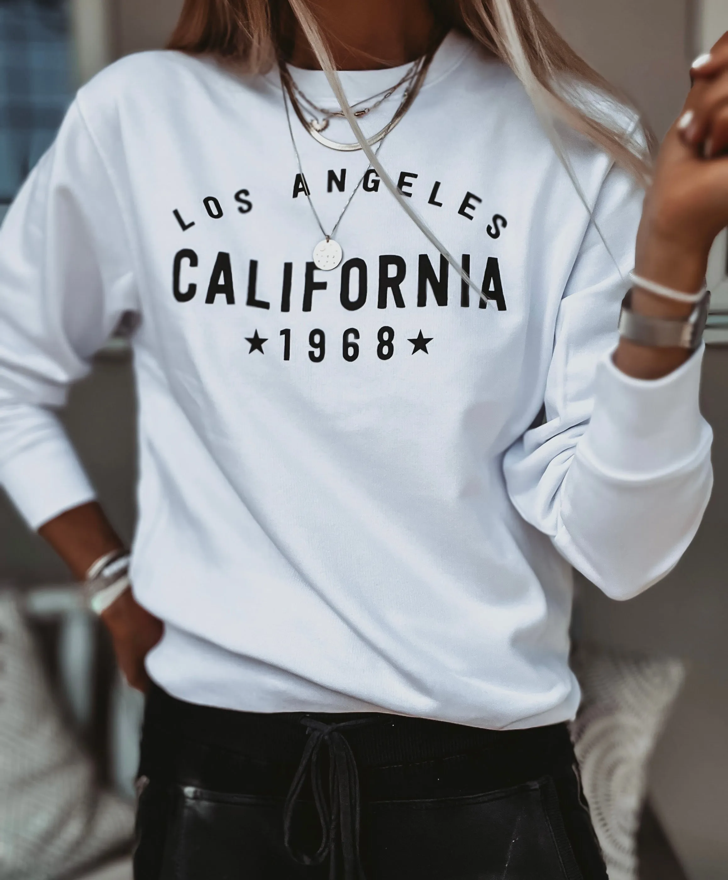 California Los Angeles WHITE/BLACK sweatshirt *NEW*