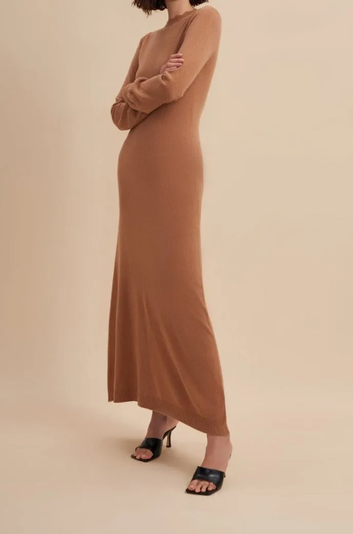 Casey Sweater Dress - Camel - Small