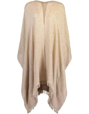 Cashmere and Silk Poncho - Almond