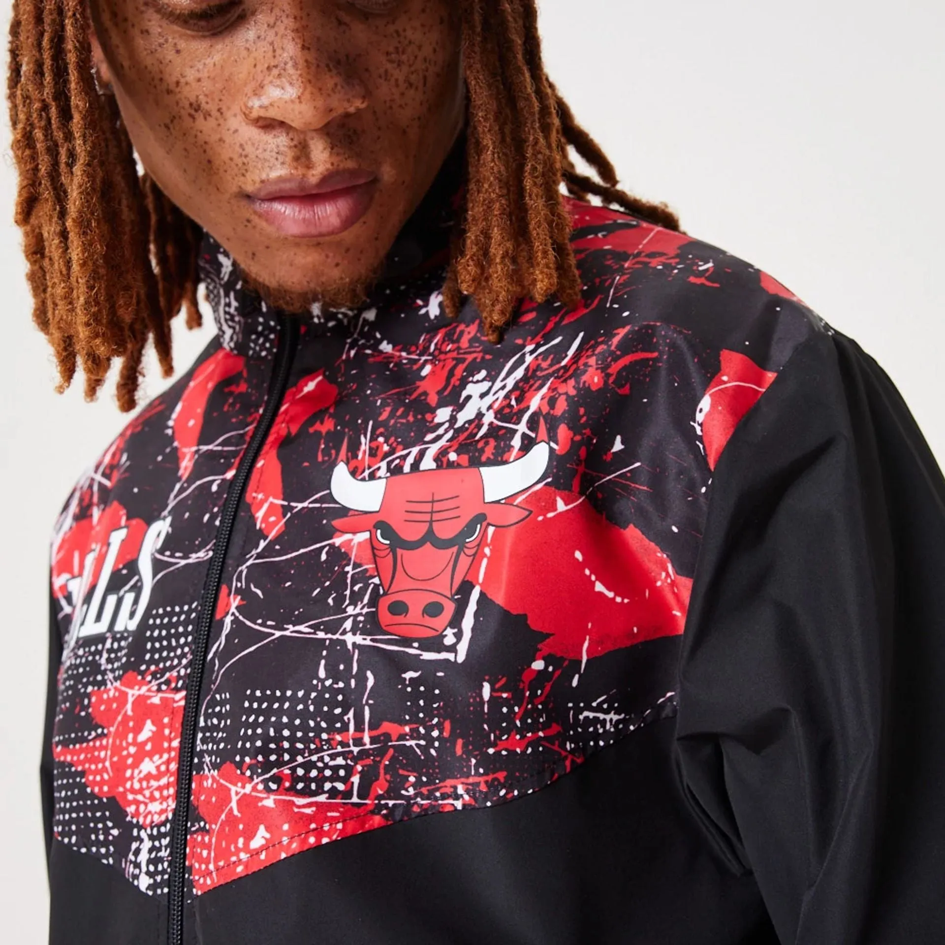 Chicago Bulls NBA All Over Print Black Track Jacket