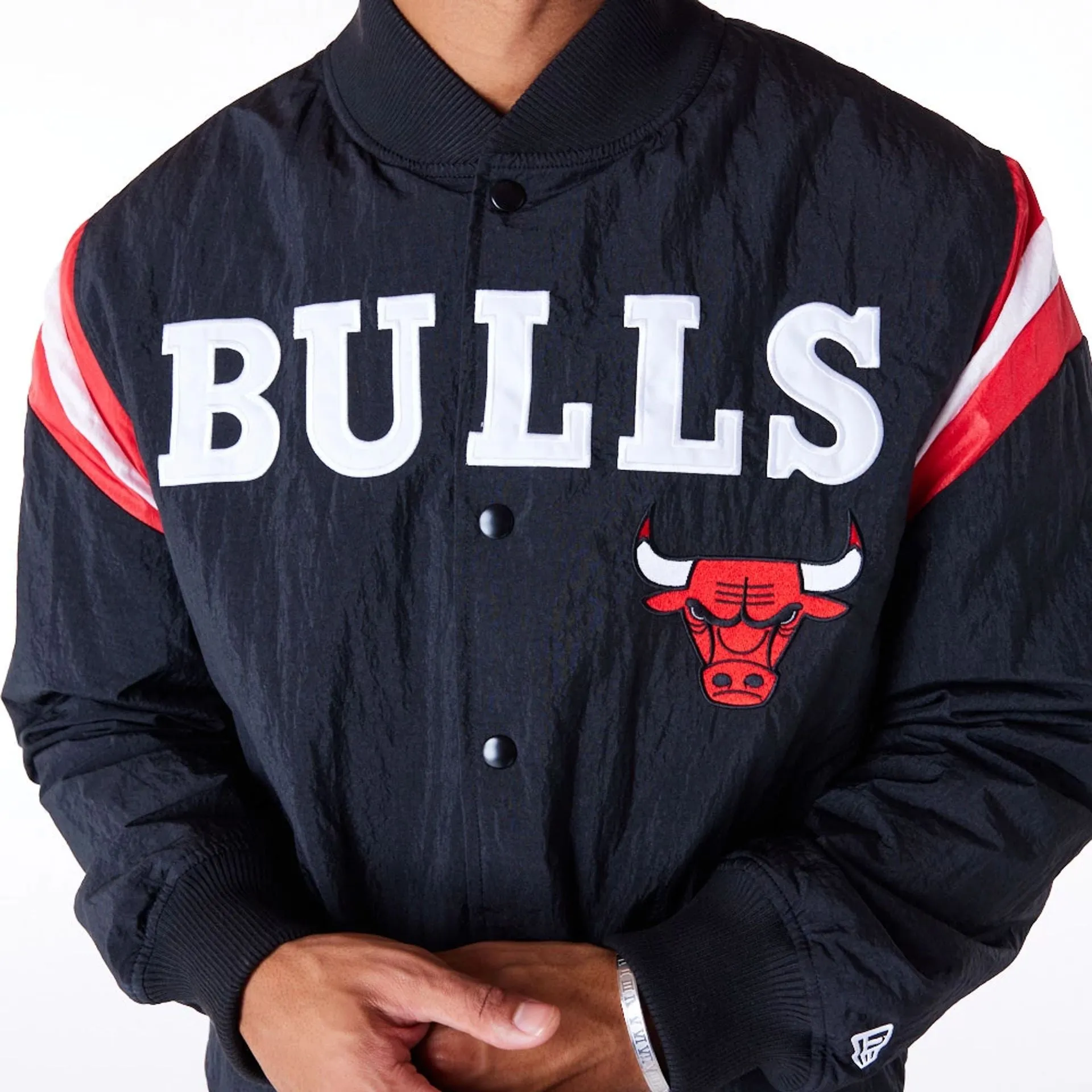 Chicago Bulls NBA Panel Black Bomber Jacket