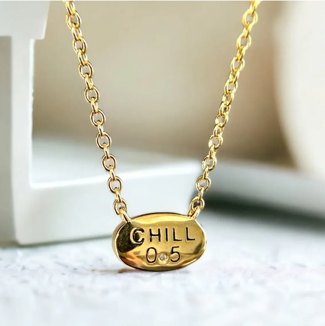 CHILL PILL NECKLACE- Sugar Bean