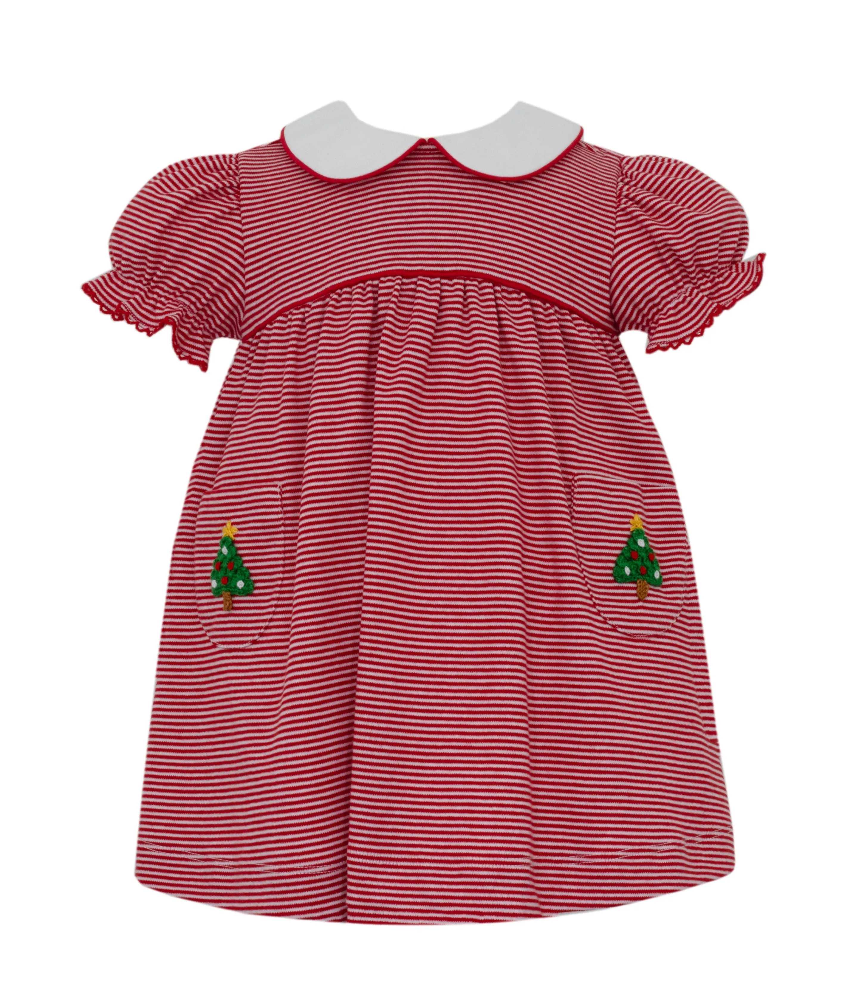 Christmas Tree Knit Dress- Red Stripe