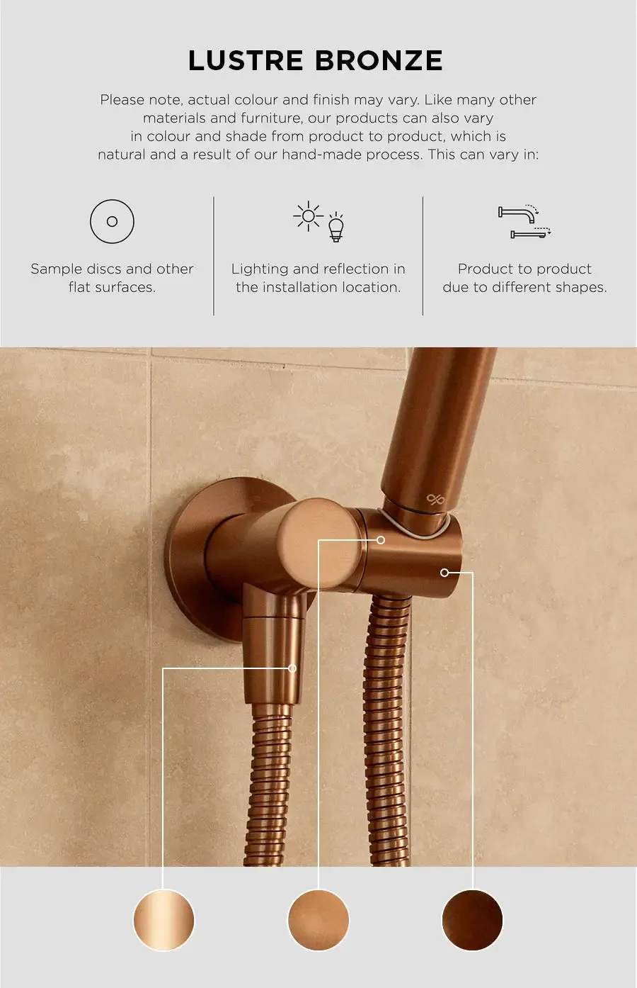 Circular Wall Taps - Lustre Bronze