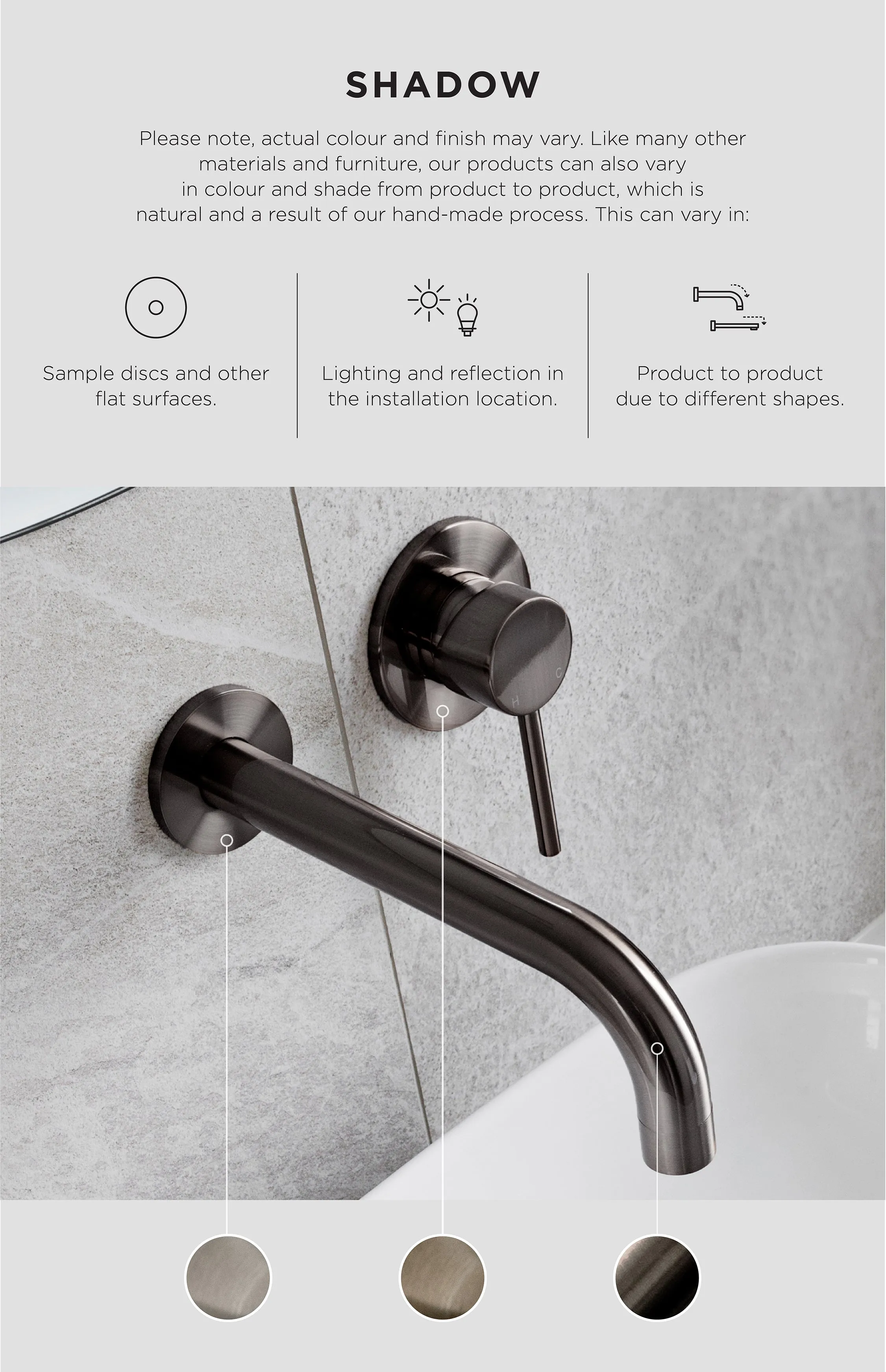 Circular Wall Taps - Shadow Gunmetal