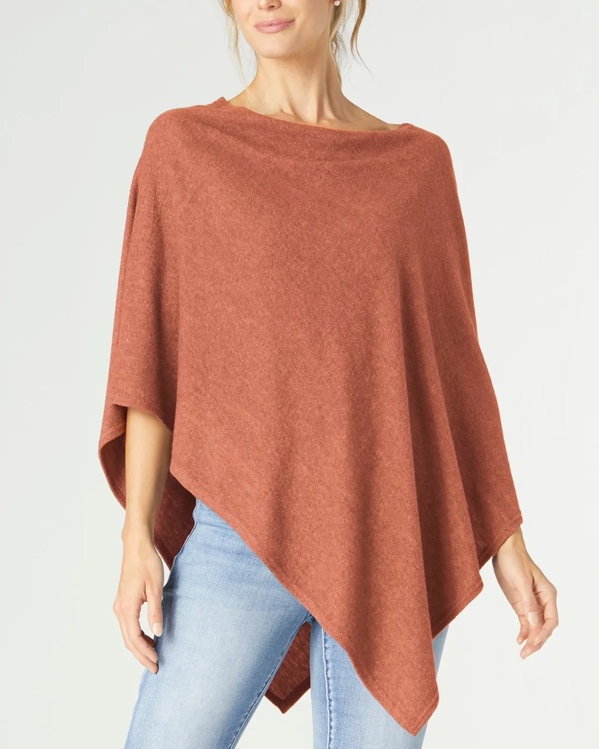 Coco and Carmen Lightweight Brushed Poncho (More Colors Available) - 2139038