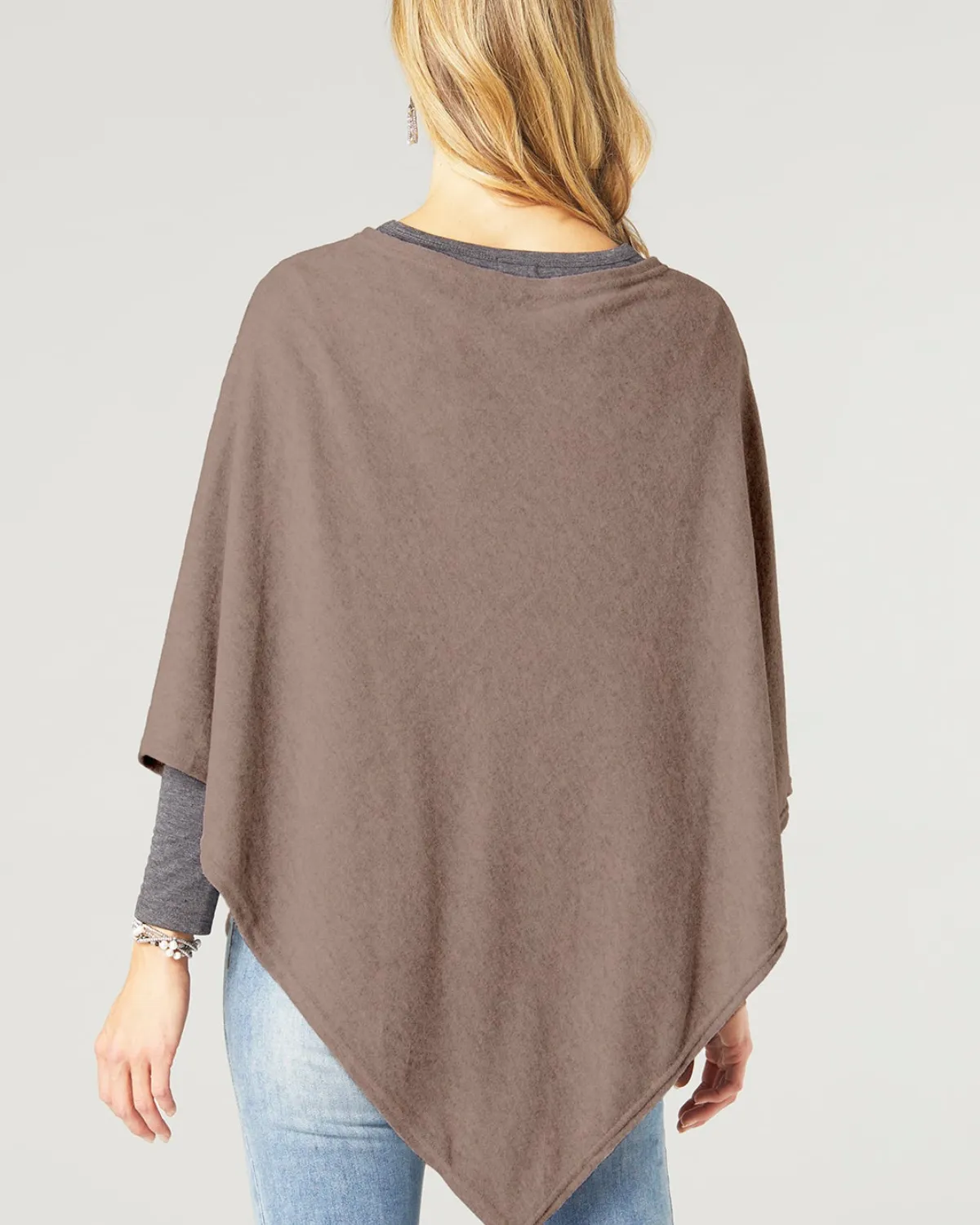 Coco and Carmen Lightweight Brushed Poncho (More Colors Available) - 2139038