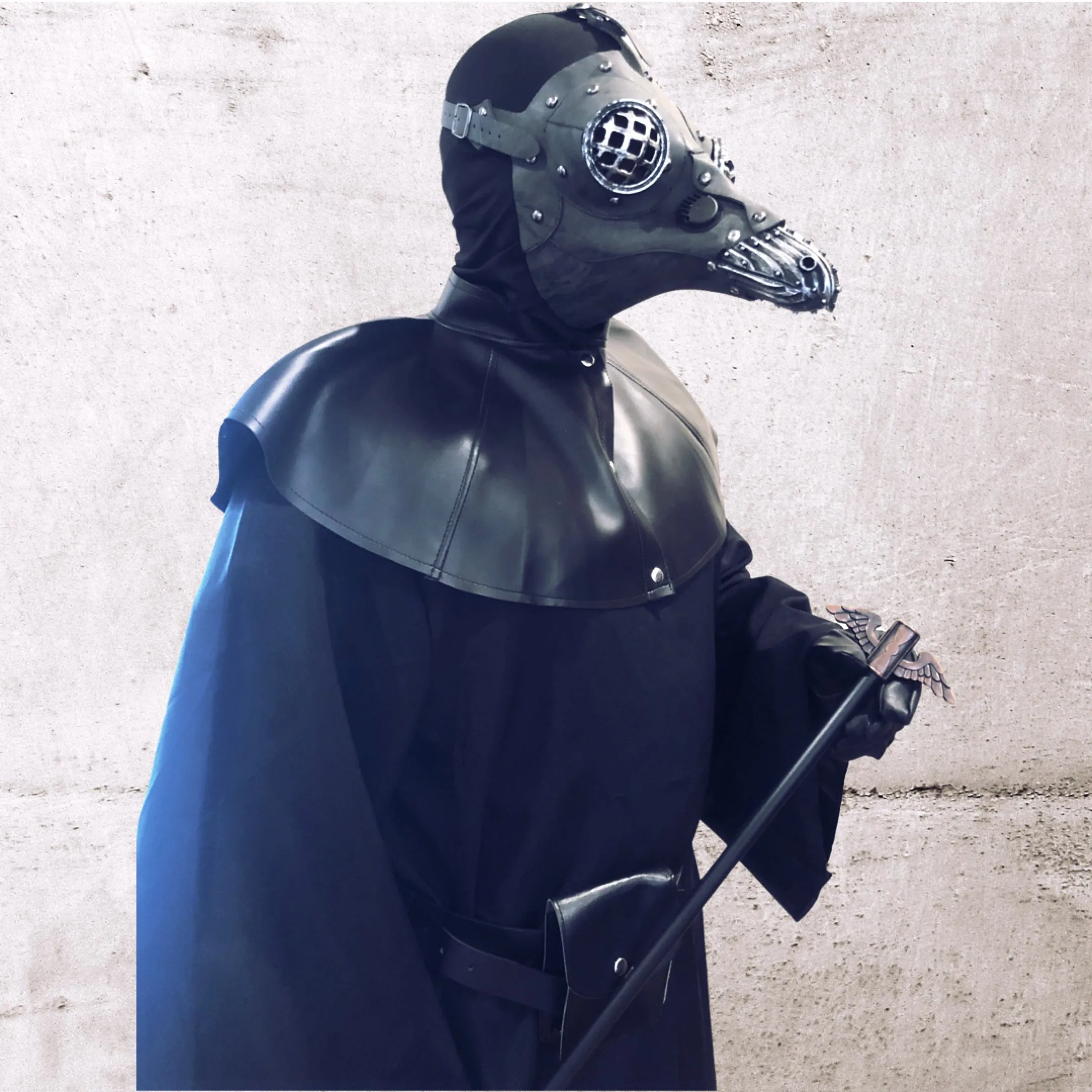 Complete Plague Costume - Grid Eye Mask