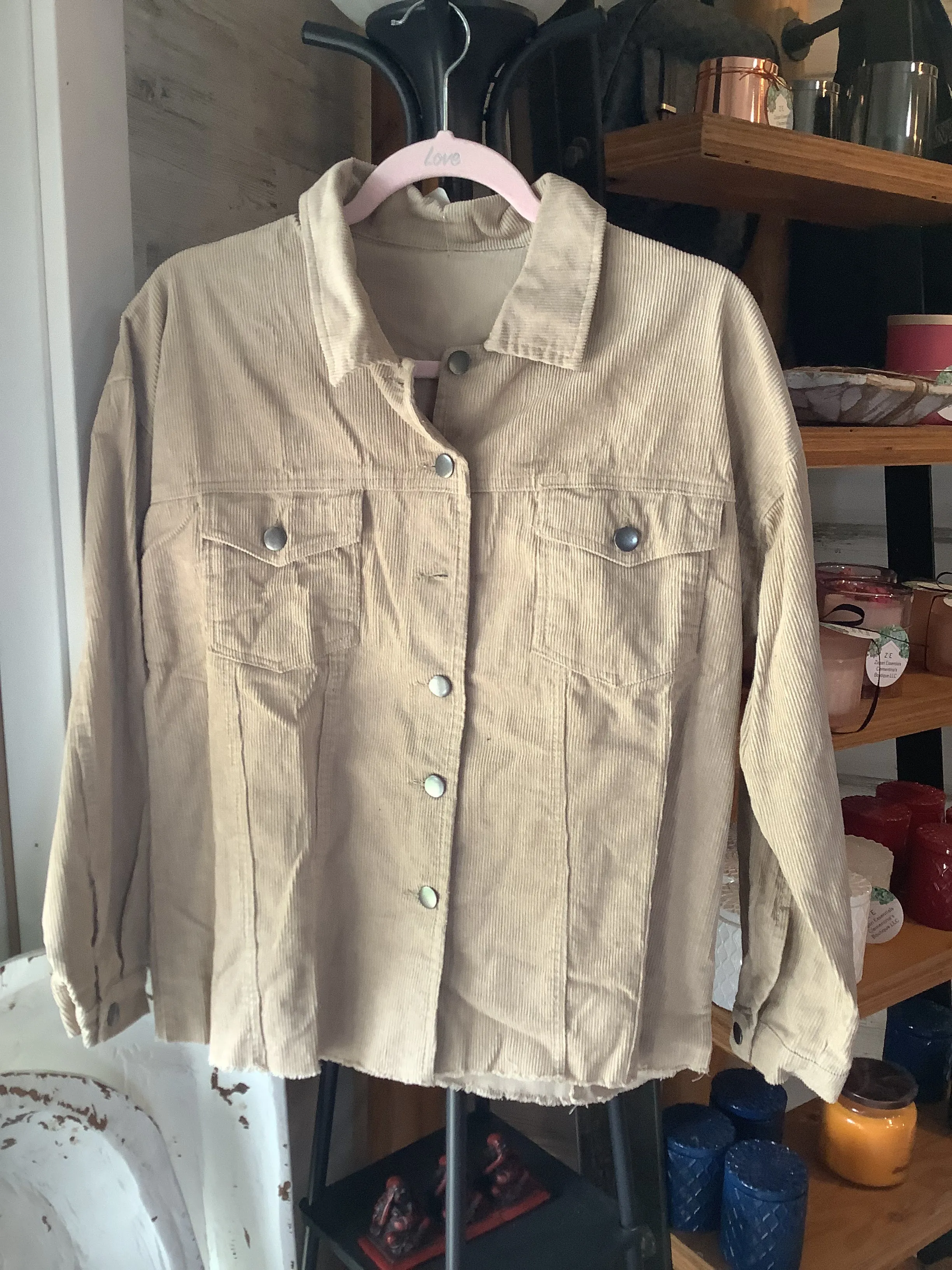 Corduroy Pocket Buttoned Jacket