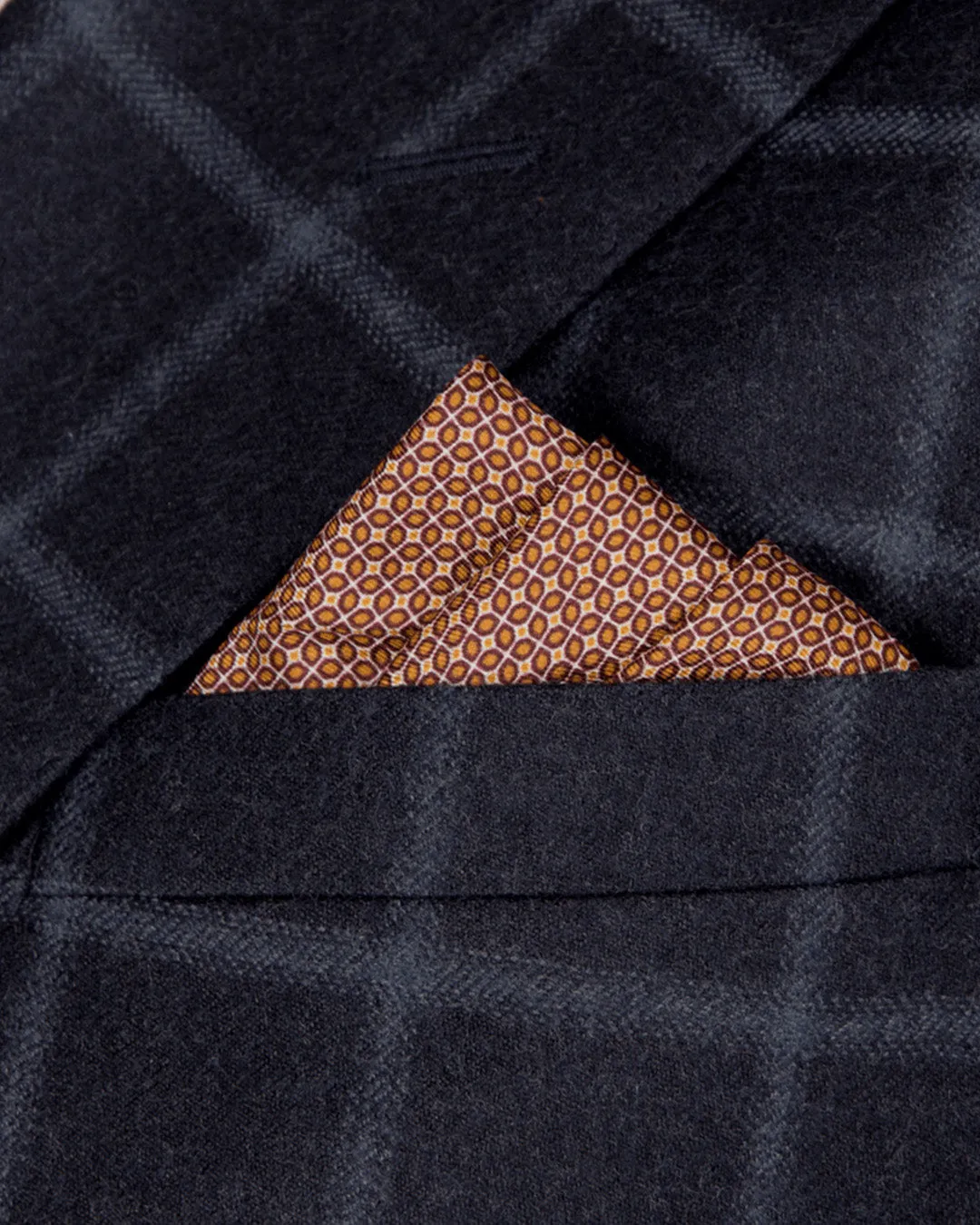 Dark Navy Windowpane Checked Double Breasted Jacket