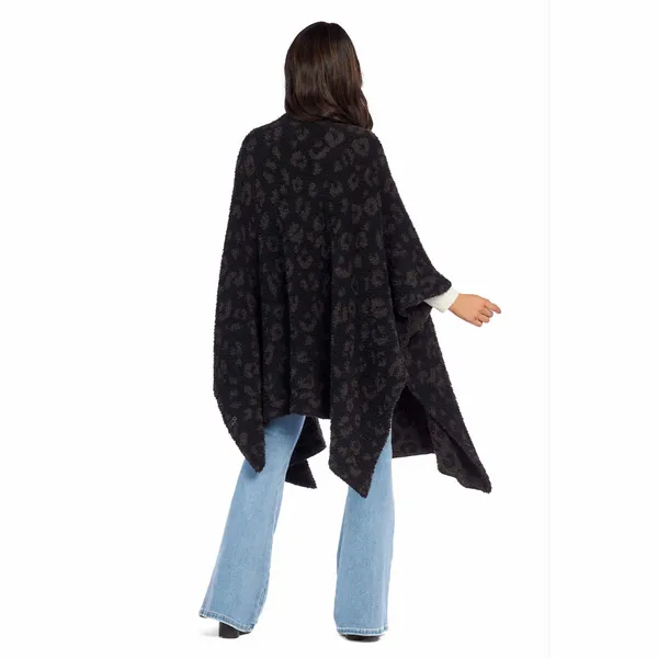 Dawn Chenille Poncho - Black