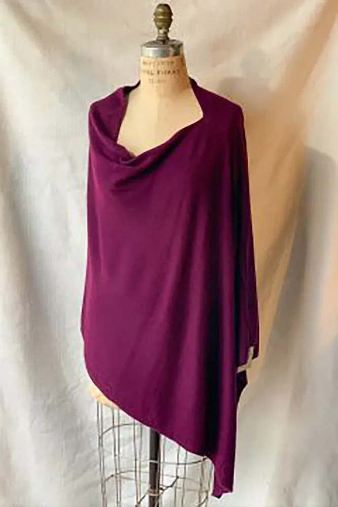 Dolma Cashmere Poncho Eggplant