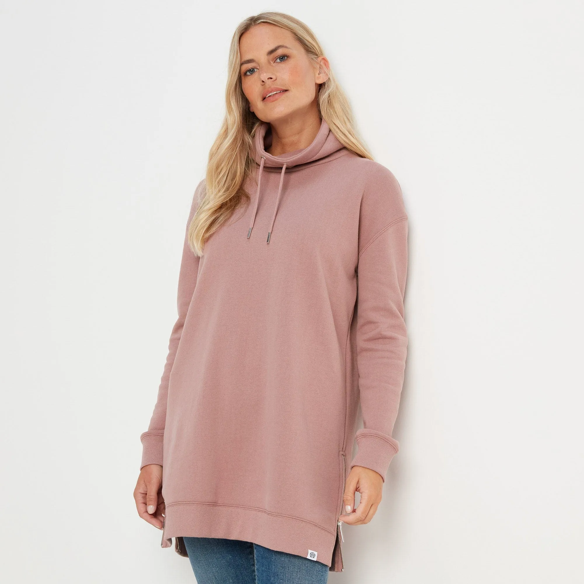 Drakeford Womens Longline Sweat - Faded Pink