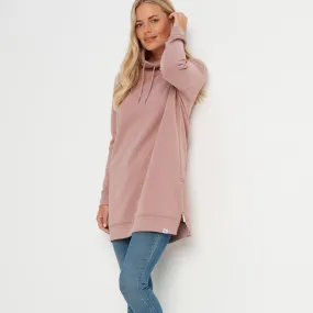 Drakeford Womens Longline Sweat - Faded Pink