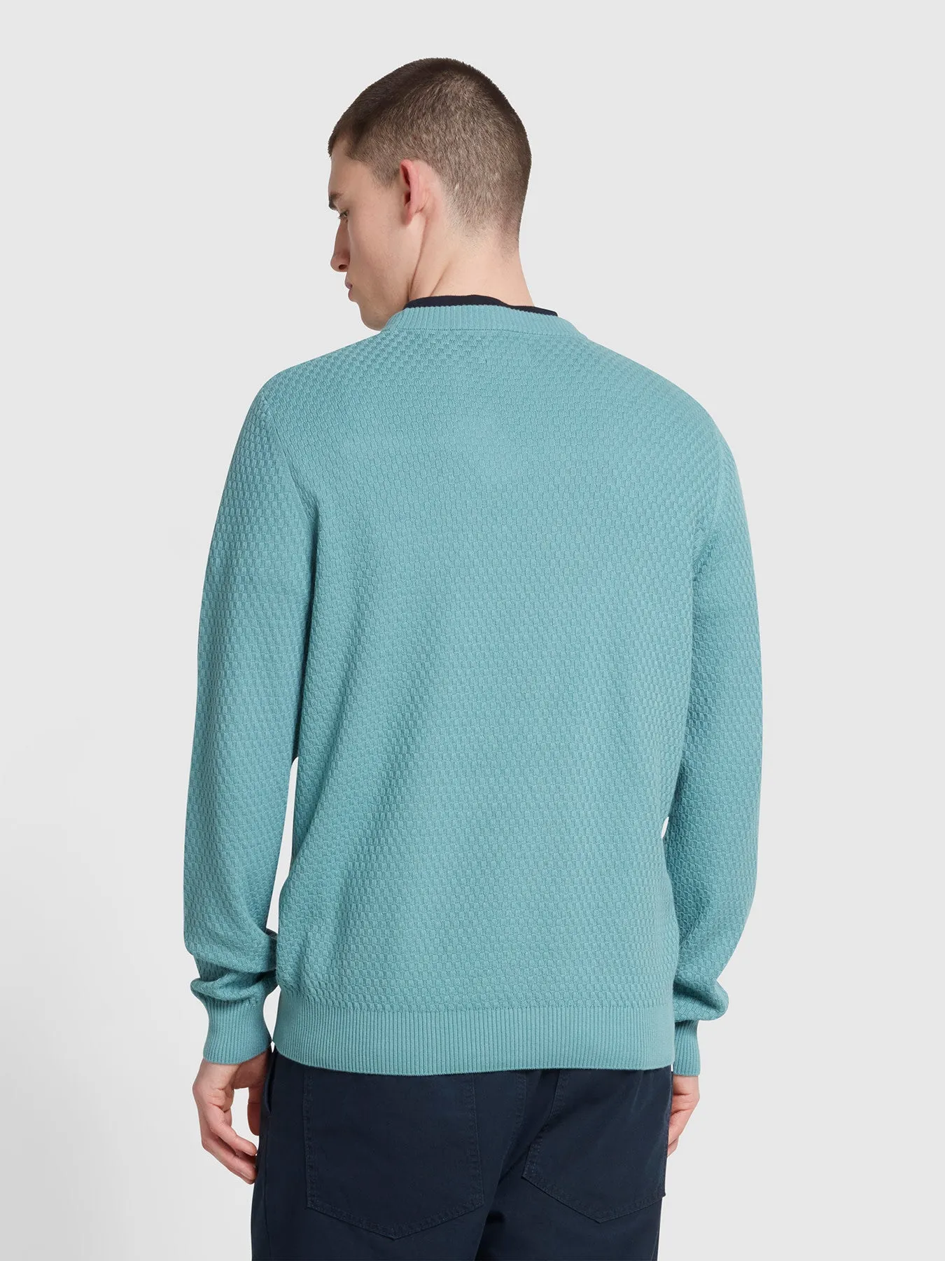 Edwards Crew Neck Jumper In Brook Blue