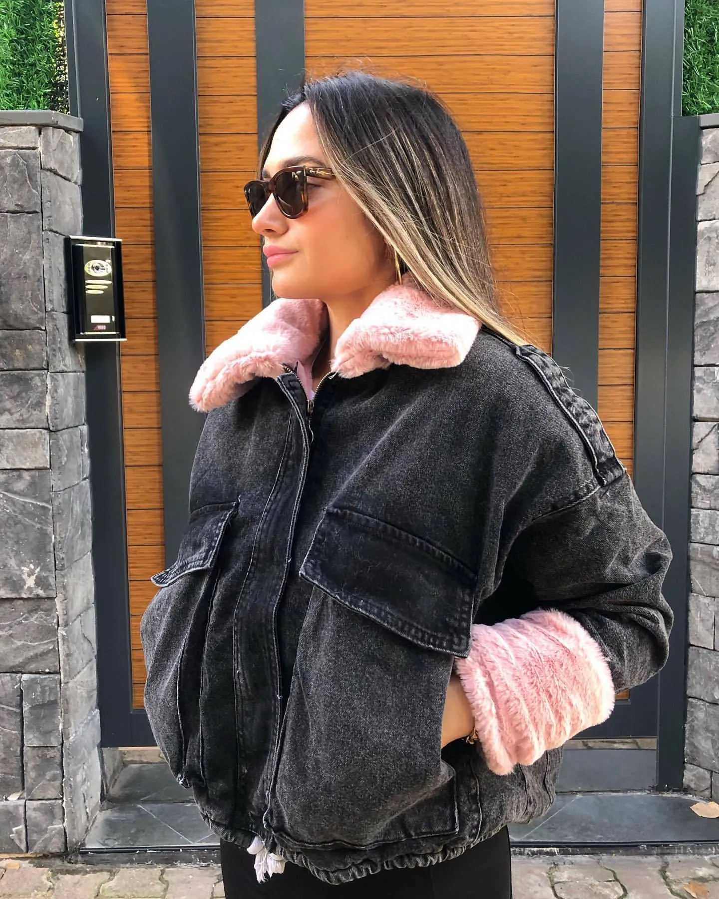 Faux Fur Denim Jacket